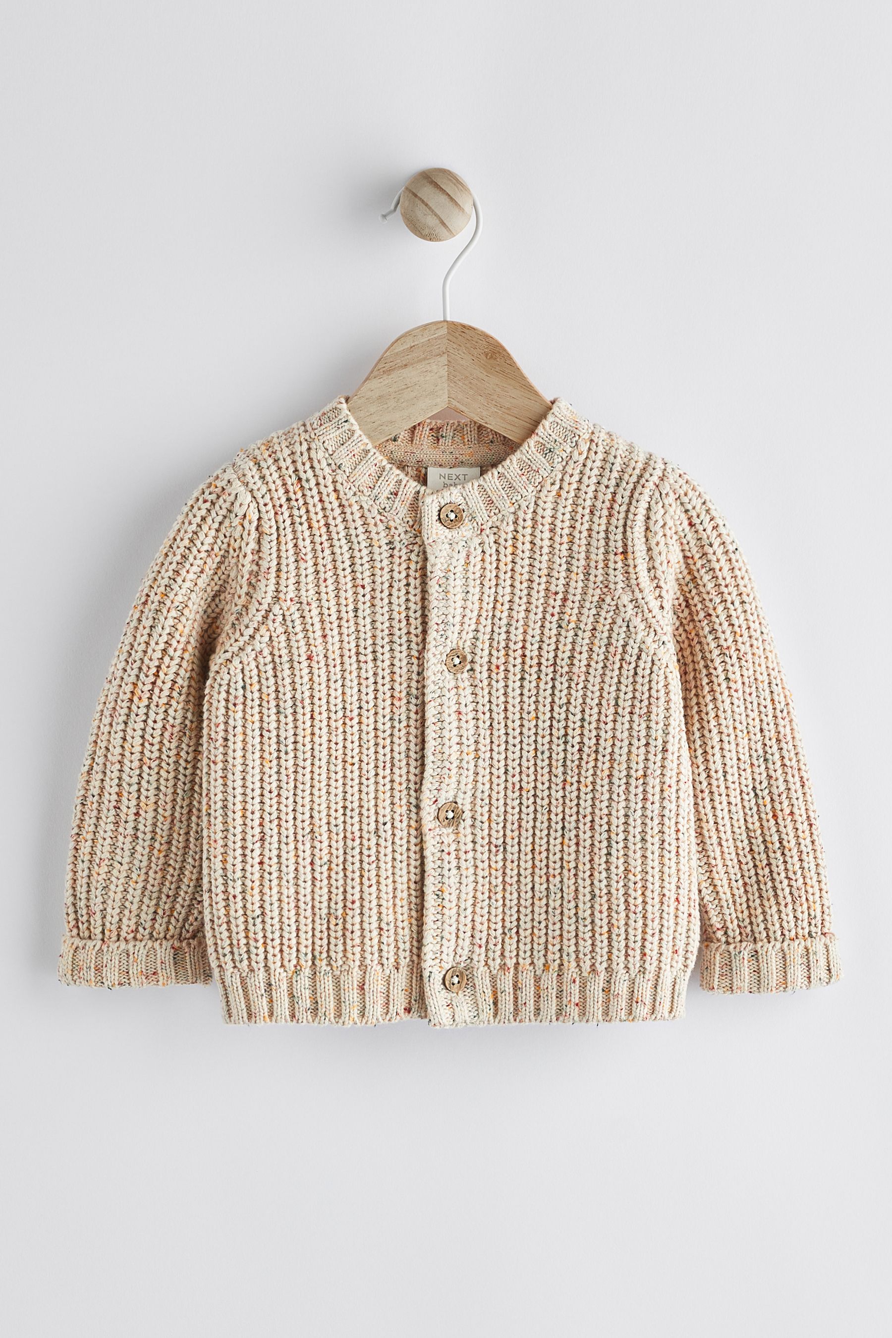 NEXT Cream Milk Club 100 Cotton Chunky Knitted Embroidered Baby Cardigan 69months