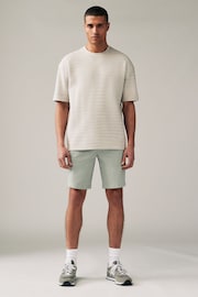 Light Green Slim Fit Stretch Chinos Shorts - Image 2 of 8