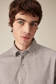 Neutral Oxford Cotton Blend Polo Shirt - Image 4 of 8