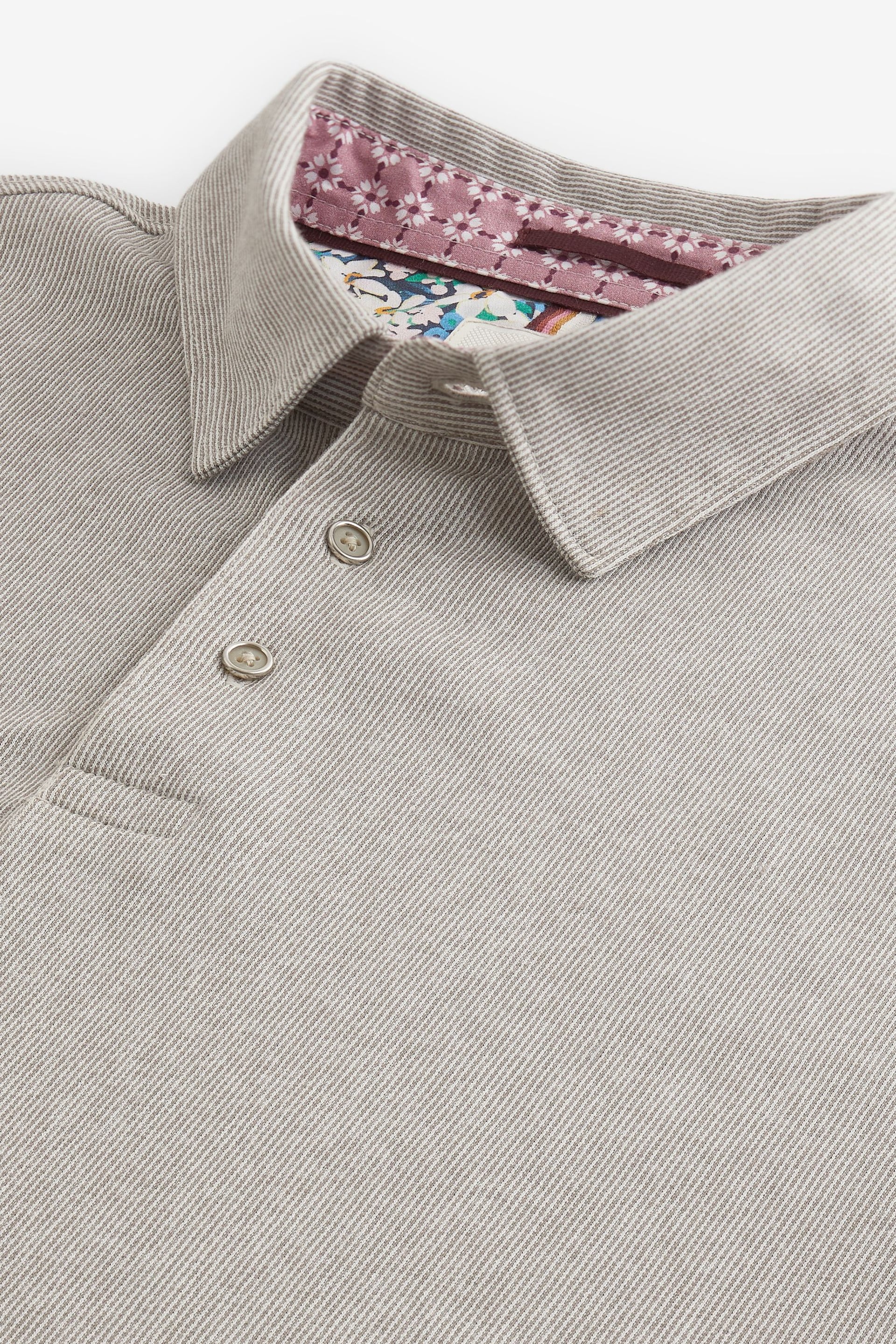 Neutral Oxford Cotton Blend Polo Shirt - Image 7 of 8