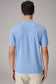 Light Blue Short Sleeve Smart Collar Polo Shirt - Image 3 of 9