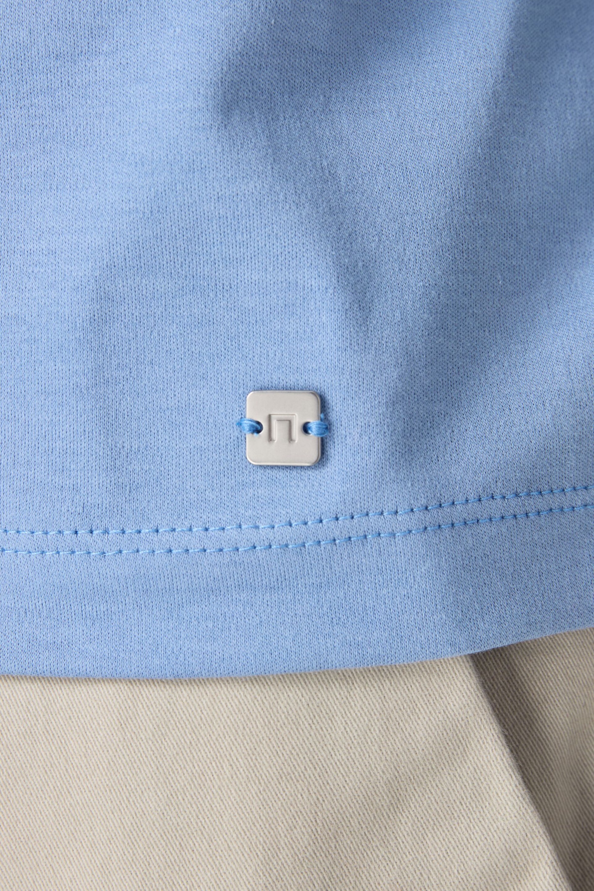 Light Blue Short Sleeve Smart Collar Polo Shirt - Image 6 of 9