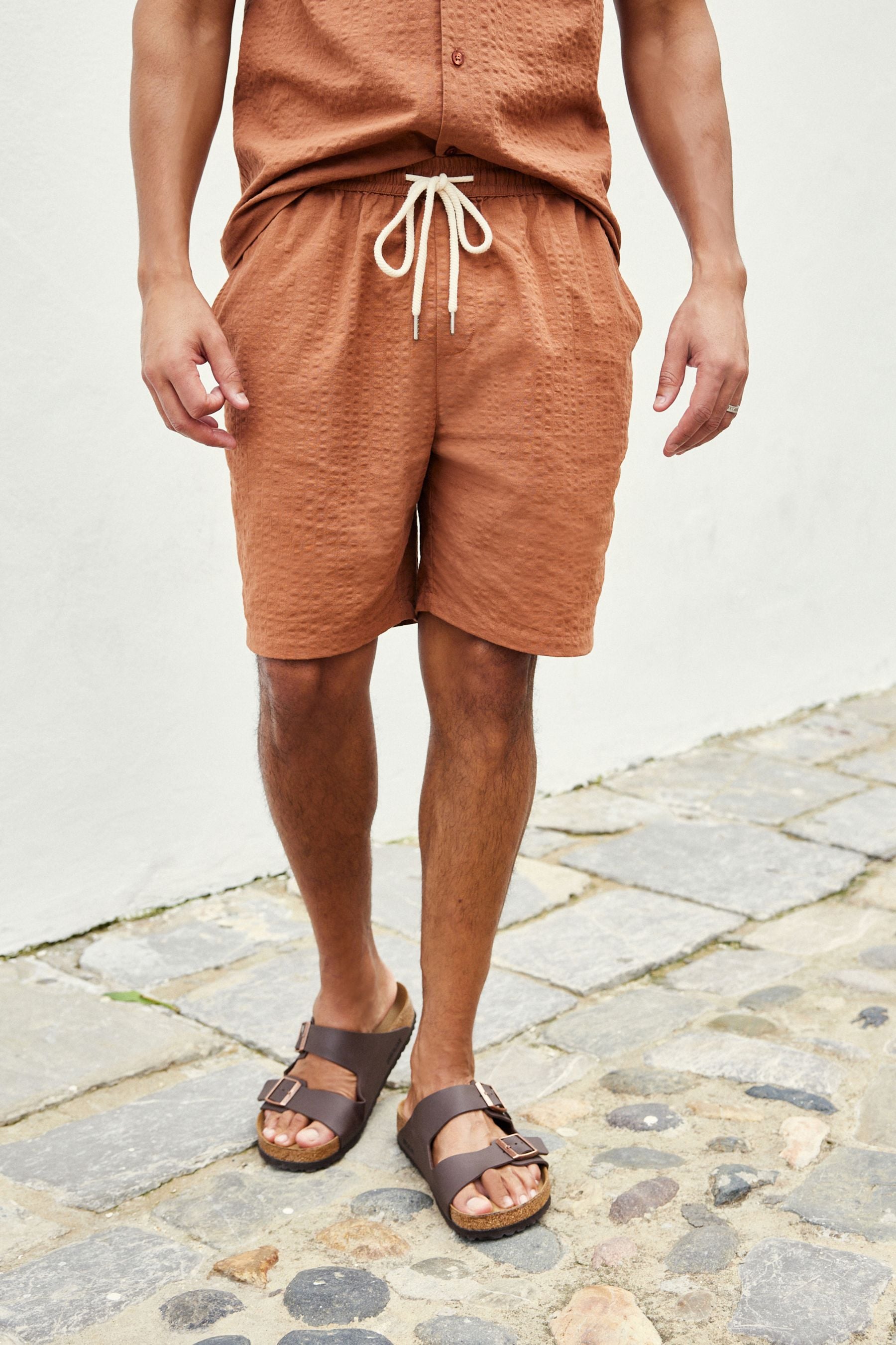 Buy Rust Brown 100 Cotton Seersucker Dock Shorts from the Next UK online shop