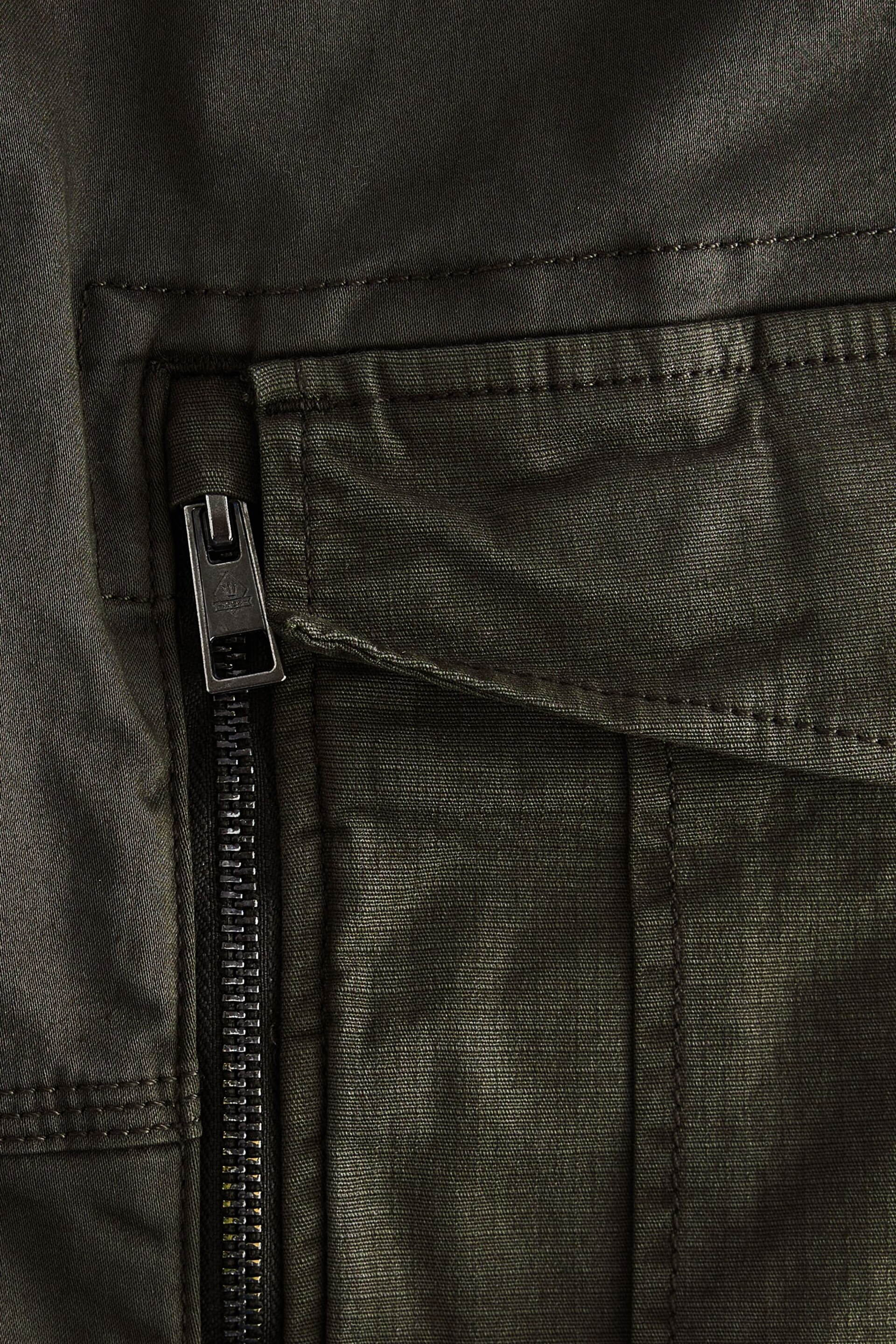 Khaki Green Premium Washed Cotton Cargo Shorts - Image 10 of 10