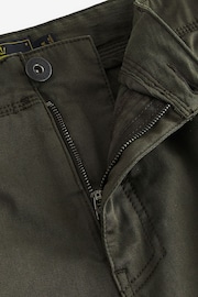 Khaki Green Premium Washed Cotton Cargo Shorts - Image 8 of 10