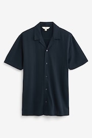 Navy Textured Jersey Short Sleeve Shirt - Image 6 of 8