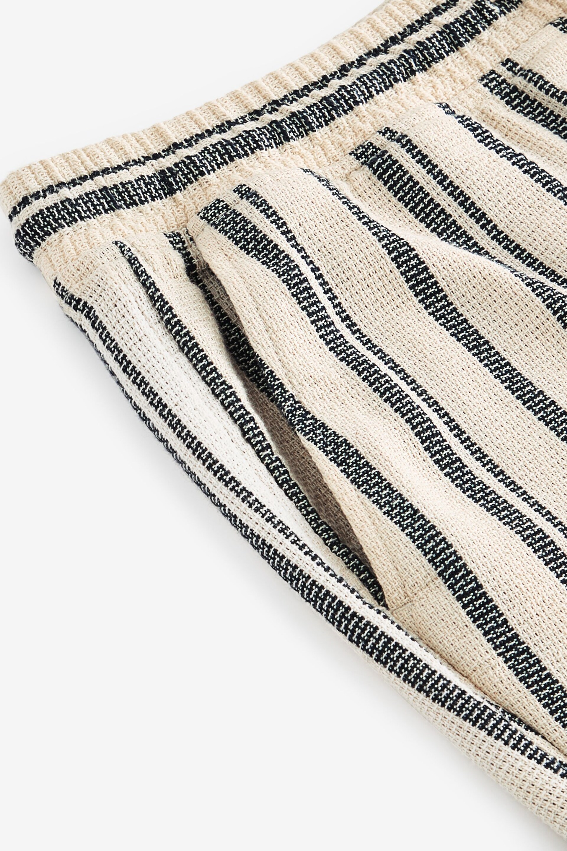 Ecru/Navy Striped Textured Dock Shorts - Image 6 of 8