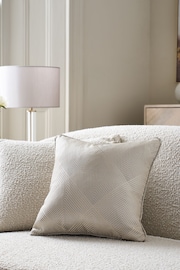 Lipsy Silver Satin Geo Cushion - Image 1 of 5