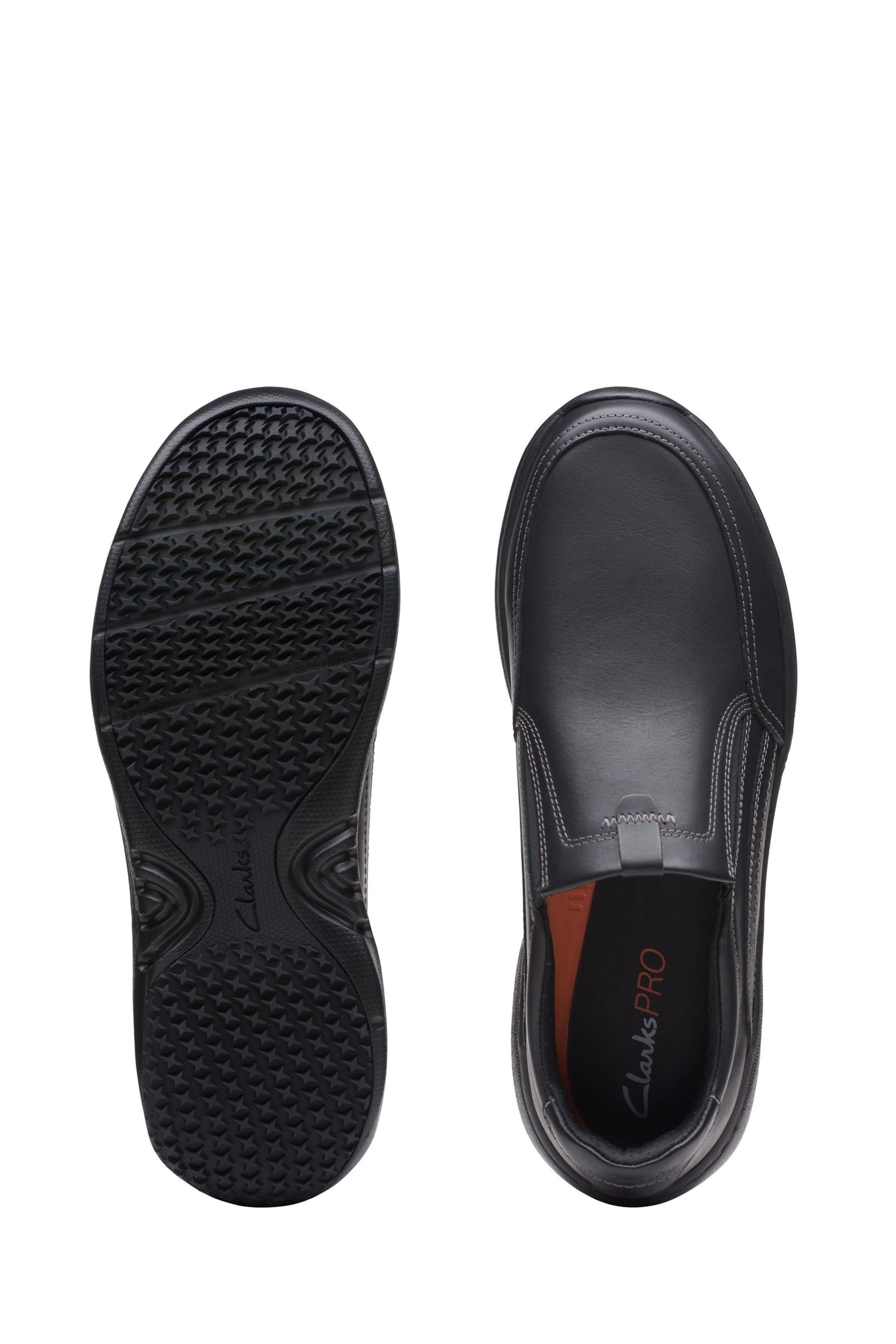 Clarks Black Leather ClarksPro Step Shoes - Image 7 of 7