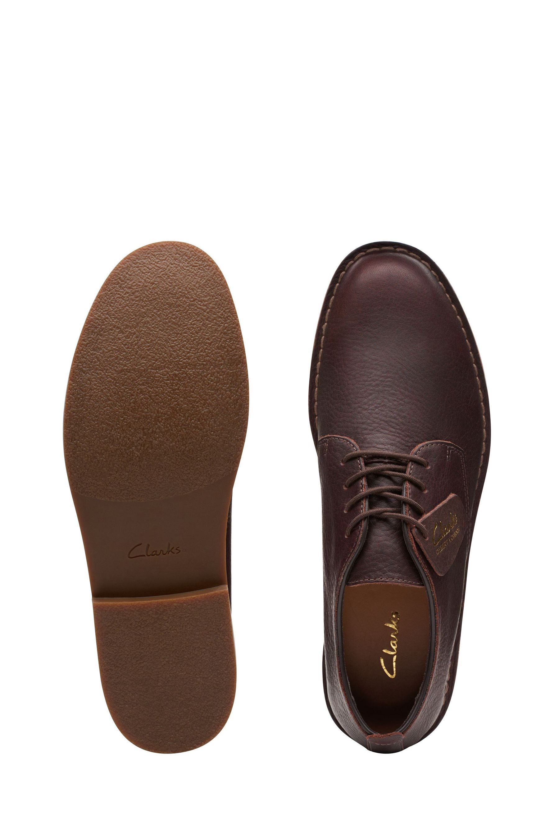 Brown leather clarks store