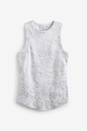 White Metallic Foil Print Sparkle Tank Vest - Image 5 of 7