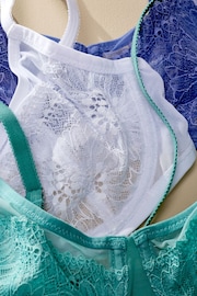 Blue/Green/White Non Pad Full Cup Lace Bras 3 Pack - Image 14 of 14