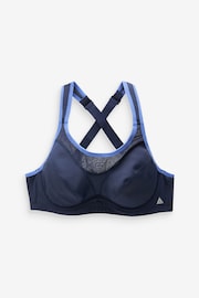 Blue Active High Impact Colourblock Wired Sports Bra - Image 6 of 7