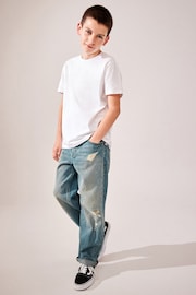 Blue Tint 100% Cotton Distress Baggy Jeans (3-16yrs) - Image 2 of 8