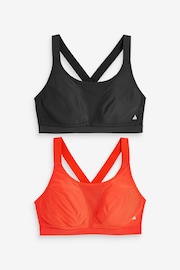 Red/Black Active Sports High Impact Crop Tops 2 Pack - Image 6 of 9