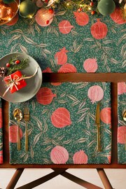 Paoletti Set of 4 Green Pomegranate Table Placemats - Image 3 of 6