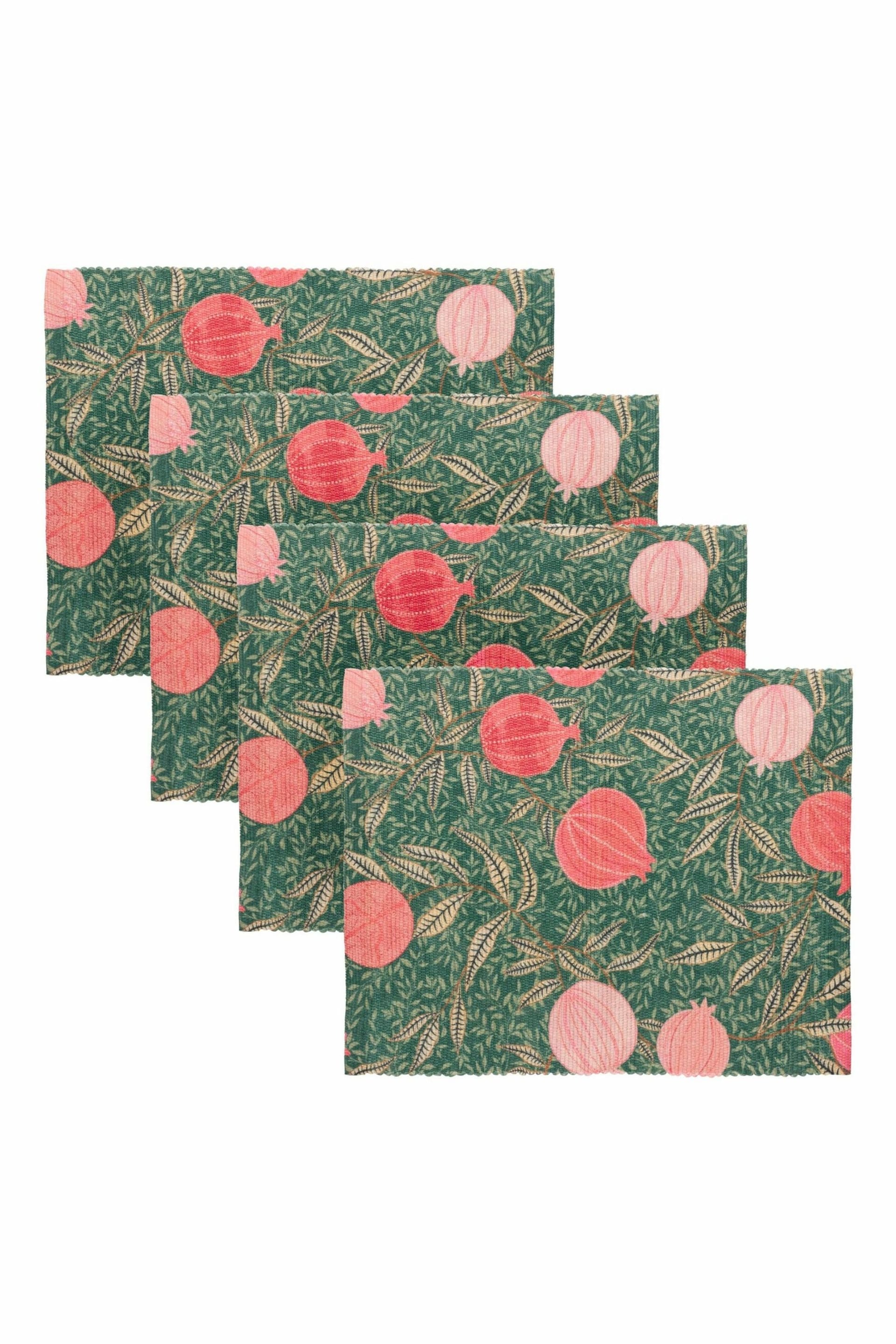 Paoletti Set of 4 Green Pomegranate Table Placemats - Image 4 of 6