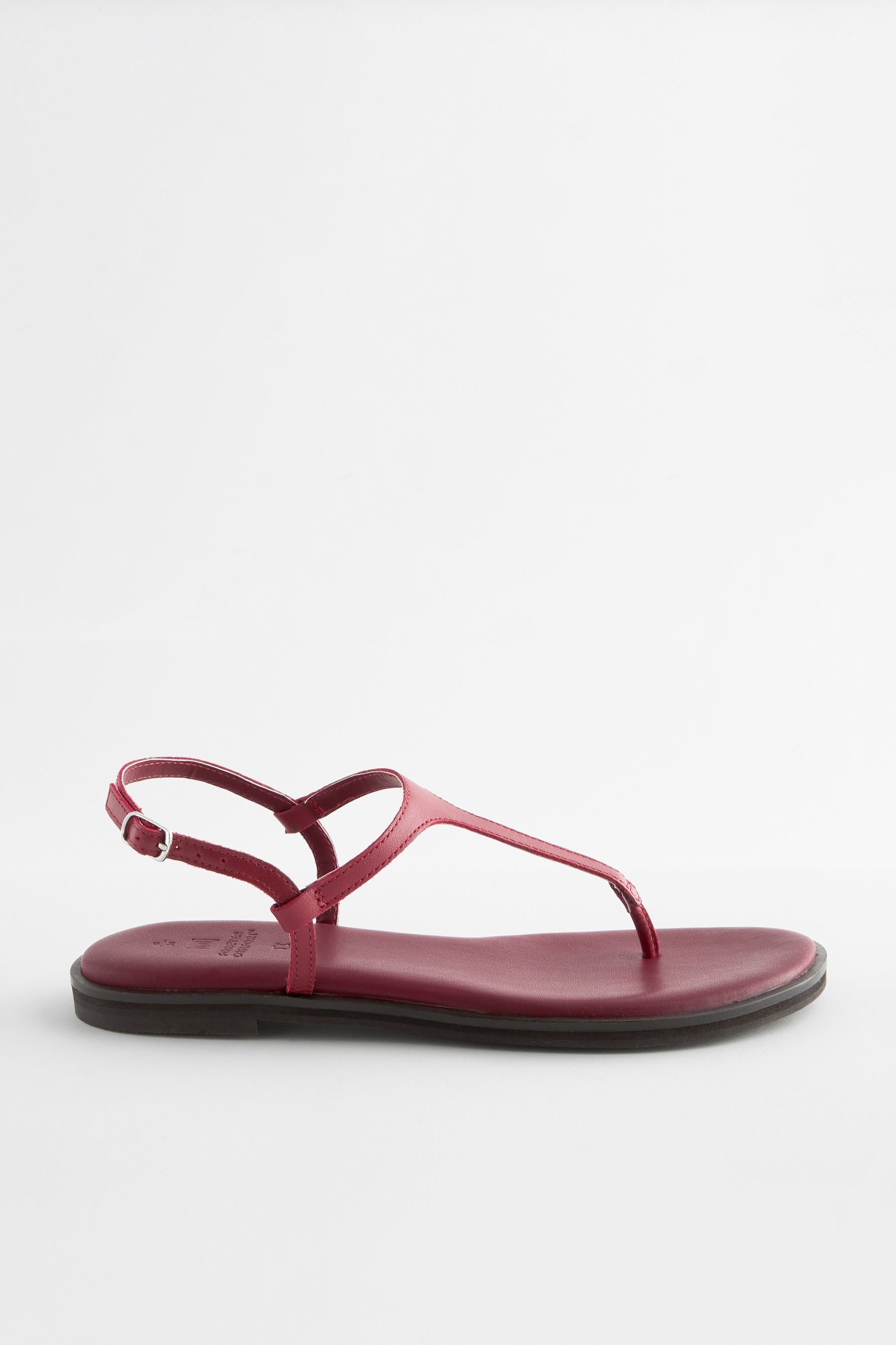 Red Forever Comfort Leather Toe Thong Sandals