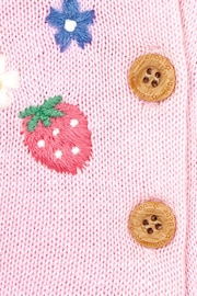JoJo Maman Bébé Pink Strawberry Novelty Pocket Cardigan - Image 6 of 6