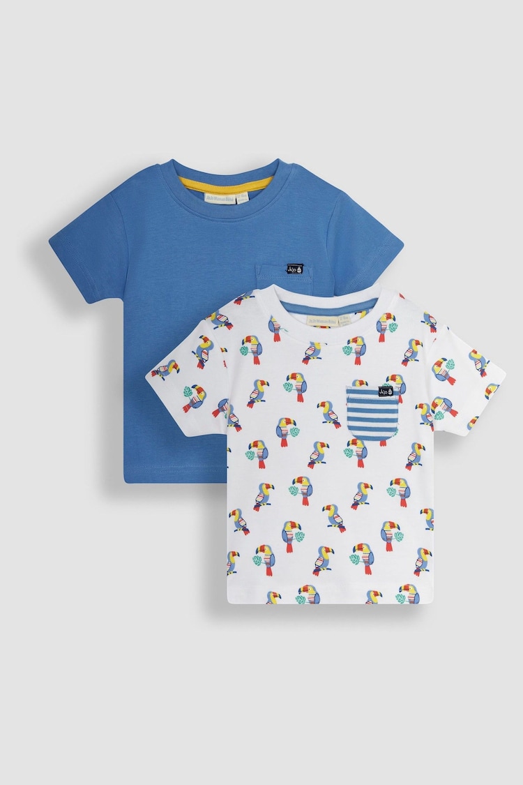 JoJo Maman Bébé White Toucan 2-Pack Pocket T-Shirts - Image 1 of 4