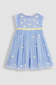JoJo Maman Bébé Cornflower Daisy & Bee Embroidered Tulle Party Dress - Image 5 of 7