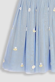 JoJo Maman Bébé Cornflower Daisy & Bee Embroidered Tulle Party Dress - Image 7 of 7