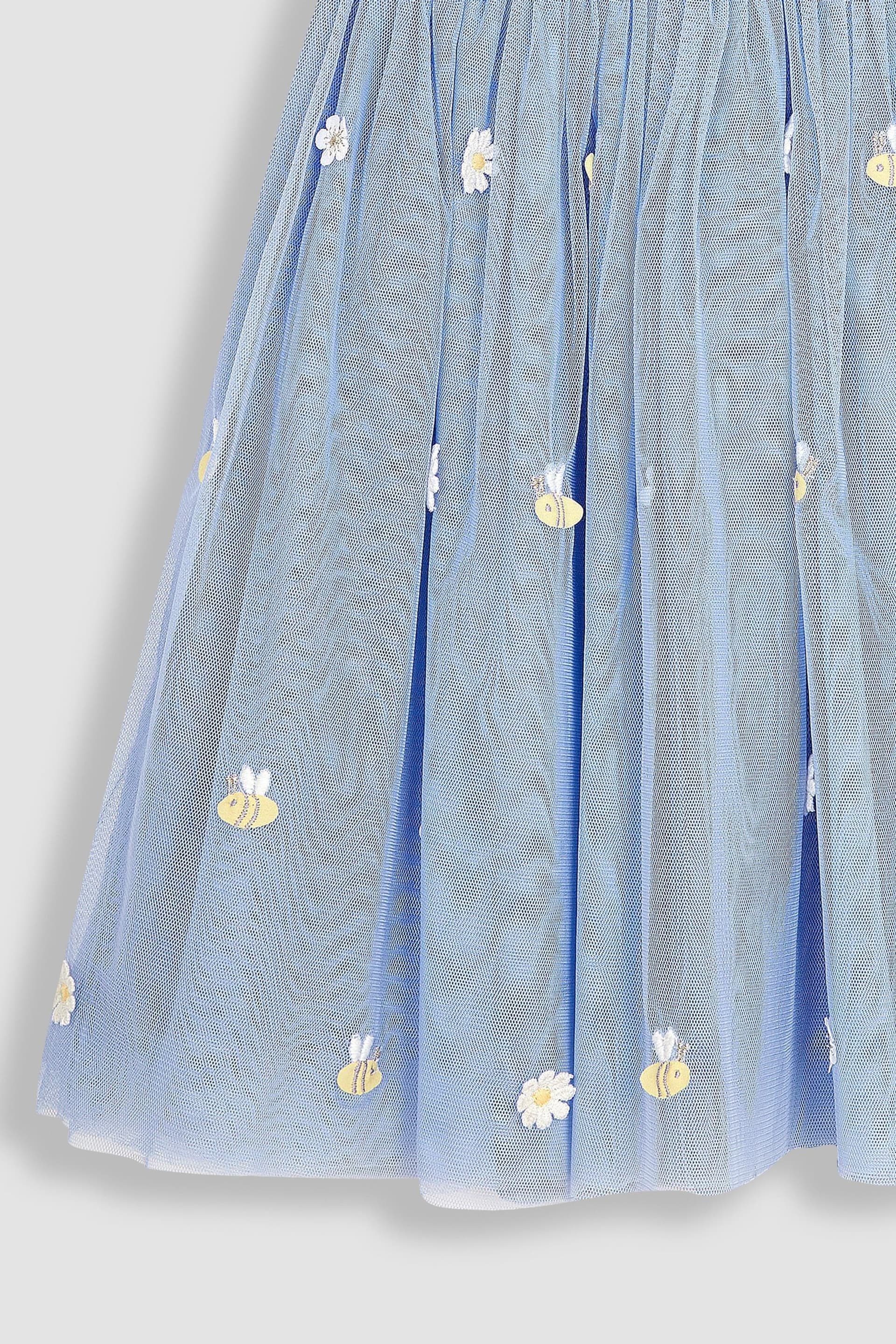 JoJo Maman Bébé Cornflower Daisy & Bee Embroidered Tulle Party Dress - Image 7 of 7