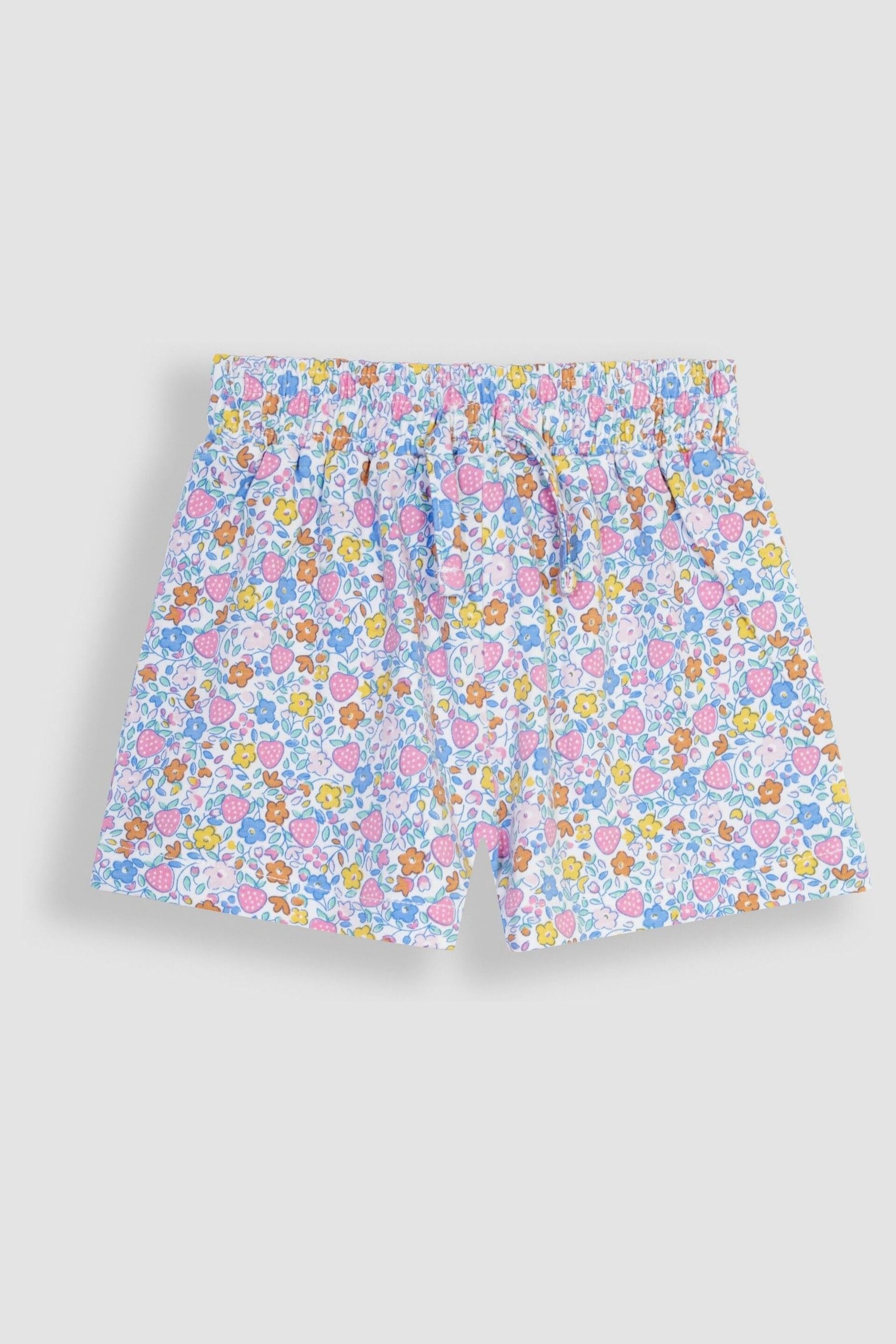 JoJo Maman Bébé White 2-Piece Crinkle Cotton Blouse & Pretty Shorts Set - Image 3 of 4