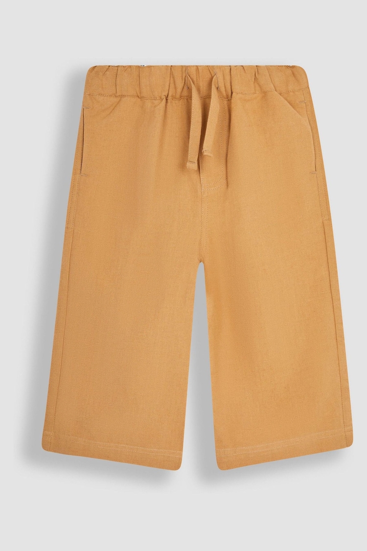 JoJo Maman Bébé Tan Cotton Linen Summer Trousers - Image 1 of 3
