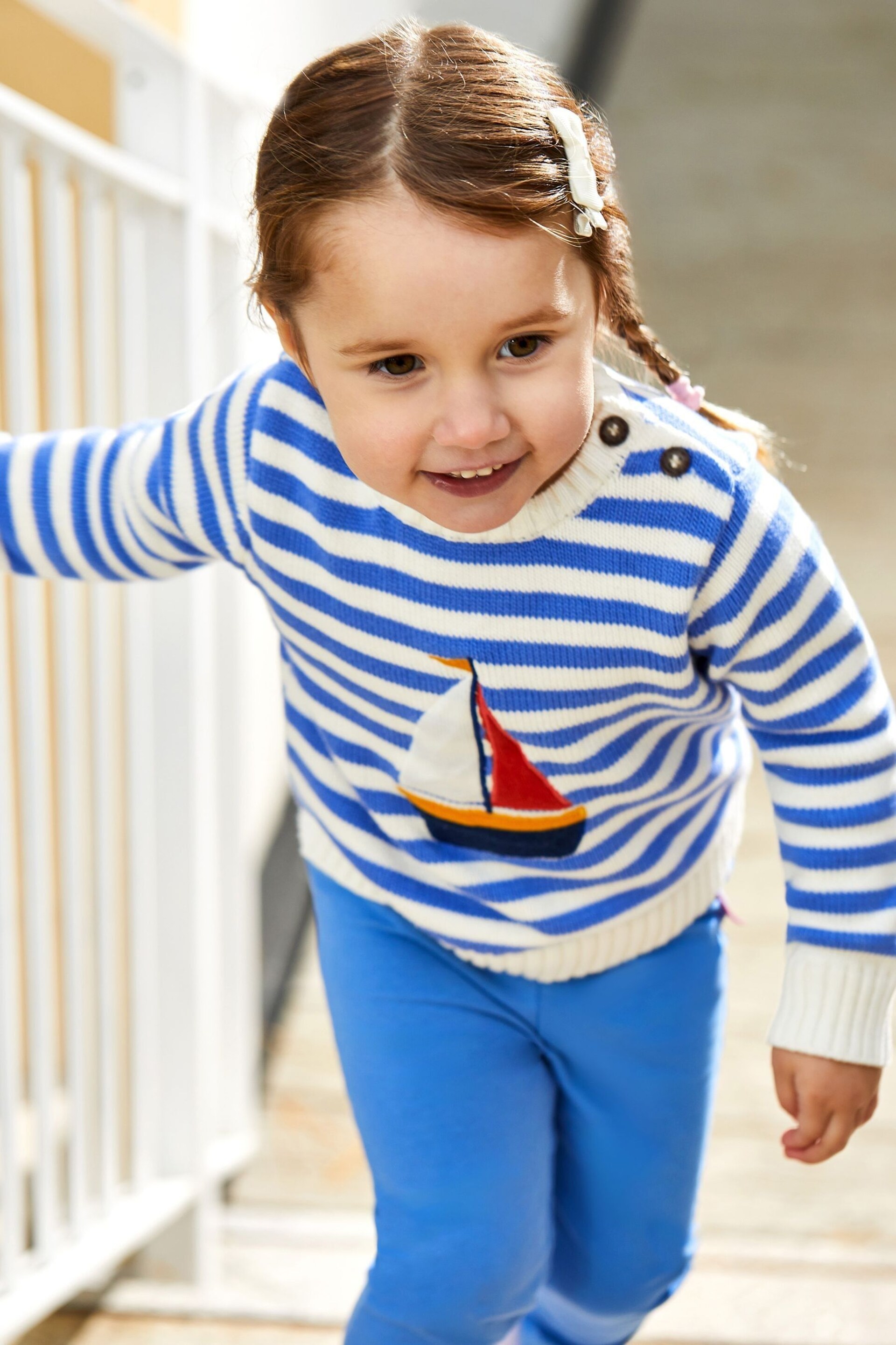 JoJo Maman Bébé Blue Nautical Jumper - Image 1 of 4