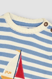 JoJo Maman Bébé Blue Nautical Jumper - Image 3 of 4