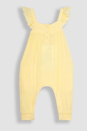 JoJo Maman Bébé Yellow 2-Piece Cheesecloth Jumpsuit & Hat Set - Image 2 of 5