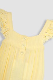 JoJo Maman Bébé Yellow 2-Piece Cheesecloth Jumpsuit & Hat Set - Image 4 of 5