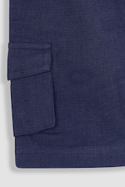 JoJo Maman Bébé Navy Blue Cotton Linen Summer Shorts - Image 3 of 3