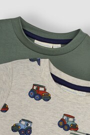 JoJo Maman Bébé Natural Tractor 2-Pack Pocket T-Shirts - Image 4 of 4