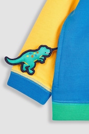 JoJo Maman Bébé Blue Dino Appliqué Hooded Sweatshirt - Image 4 of 4