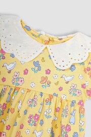 JoJo Maman Bébé Yellow Duck 2-Piece Floral Collar Tunic & Rib Leggings Set - Image 3 of 6