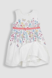 JoJo Maman Bébé White Butterfly Floral Pretty Pleated Party Dress - Image 2 of 3