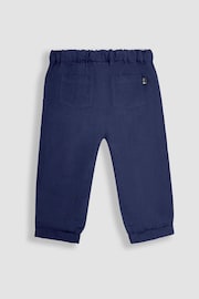 JoJo Maman Bébé Navy Cotton Linen Summer Trousers - Image 2 of 4