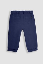 JoJo Maman Bébé Navy Cotton Linen Summer Trousers - Image 3 of 4