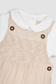 JoJo Maman Bébé Natural 2-Piece Smocked Dungarees & Bodysuit Set - Image 8 of 8