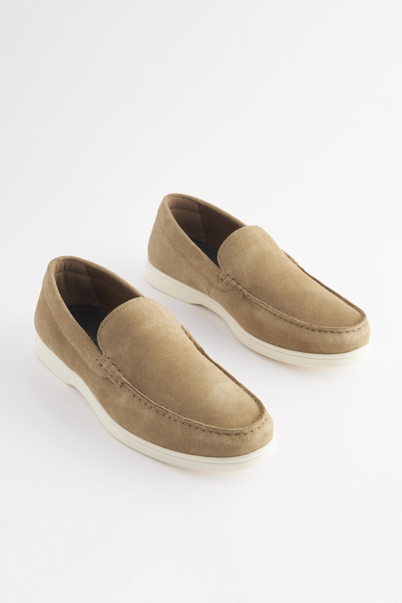 Joules Tan Suede Apron Loafers - Image 1 of 6