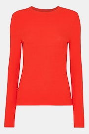 Whistles Red Essential Ribbed Crew T-Shirt - Image 5 of 5