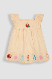 JoJo Maman Bébé Yellow 2-Piece The Very Hungry Caterpillar Appliqué Pretty Summer Dress & Hat Set - Image 3 of 4