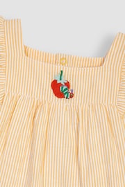 JoJo Maman Bébé Yellow 2-Piece The Very Hungry Caterpillar Appliqué Pretty Summer Dress & Hat Set - Image 4 of 4