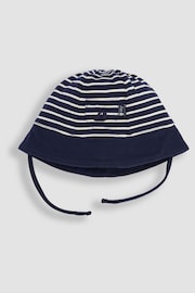 JoJo Maman Bébé Navy Ecru Stripe Stripe Baby Sun Hat - Image 1 of 3