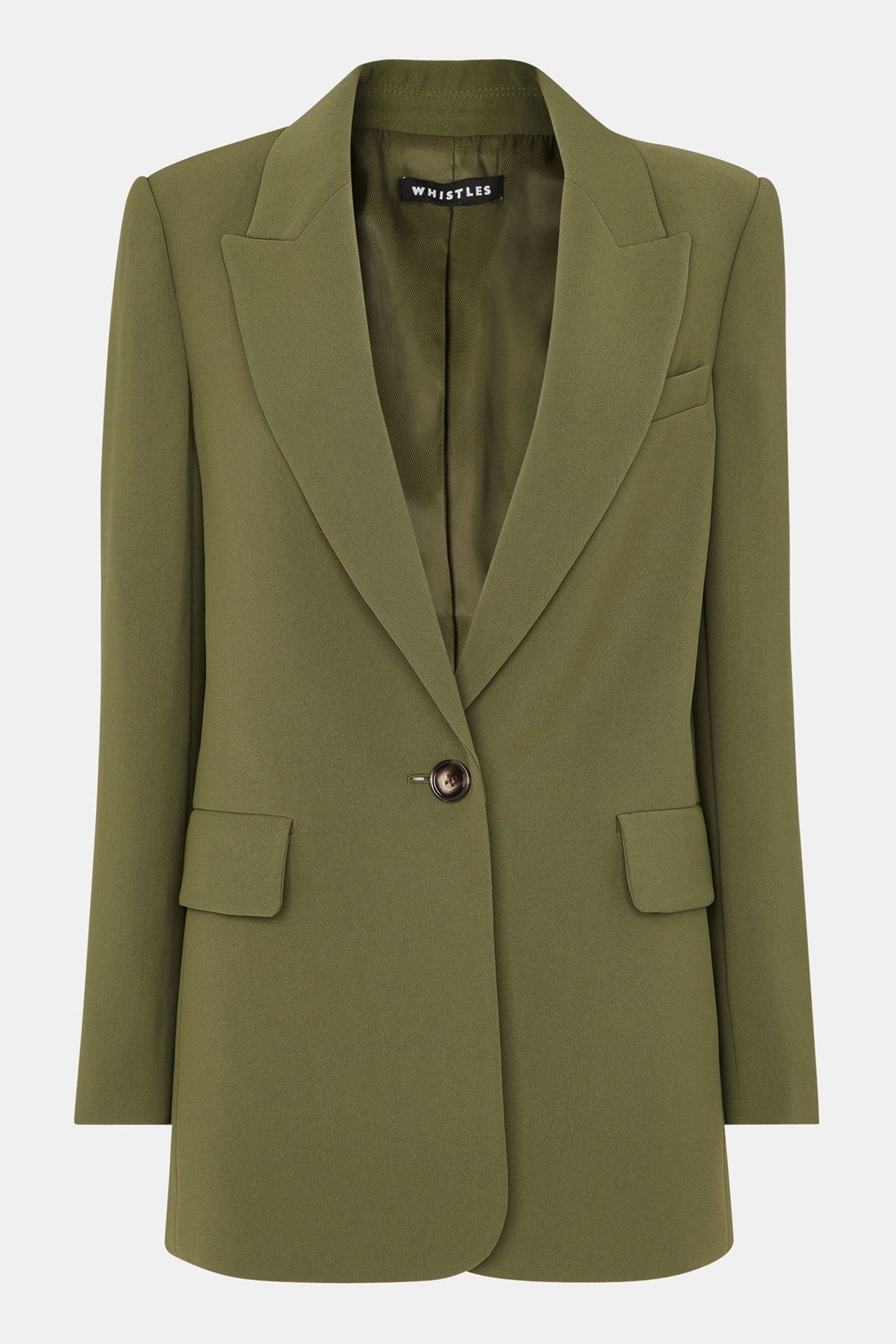 Buy Whistles Green Crepe Boyfriend Blazer from Next Luxembourg