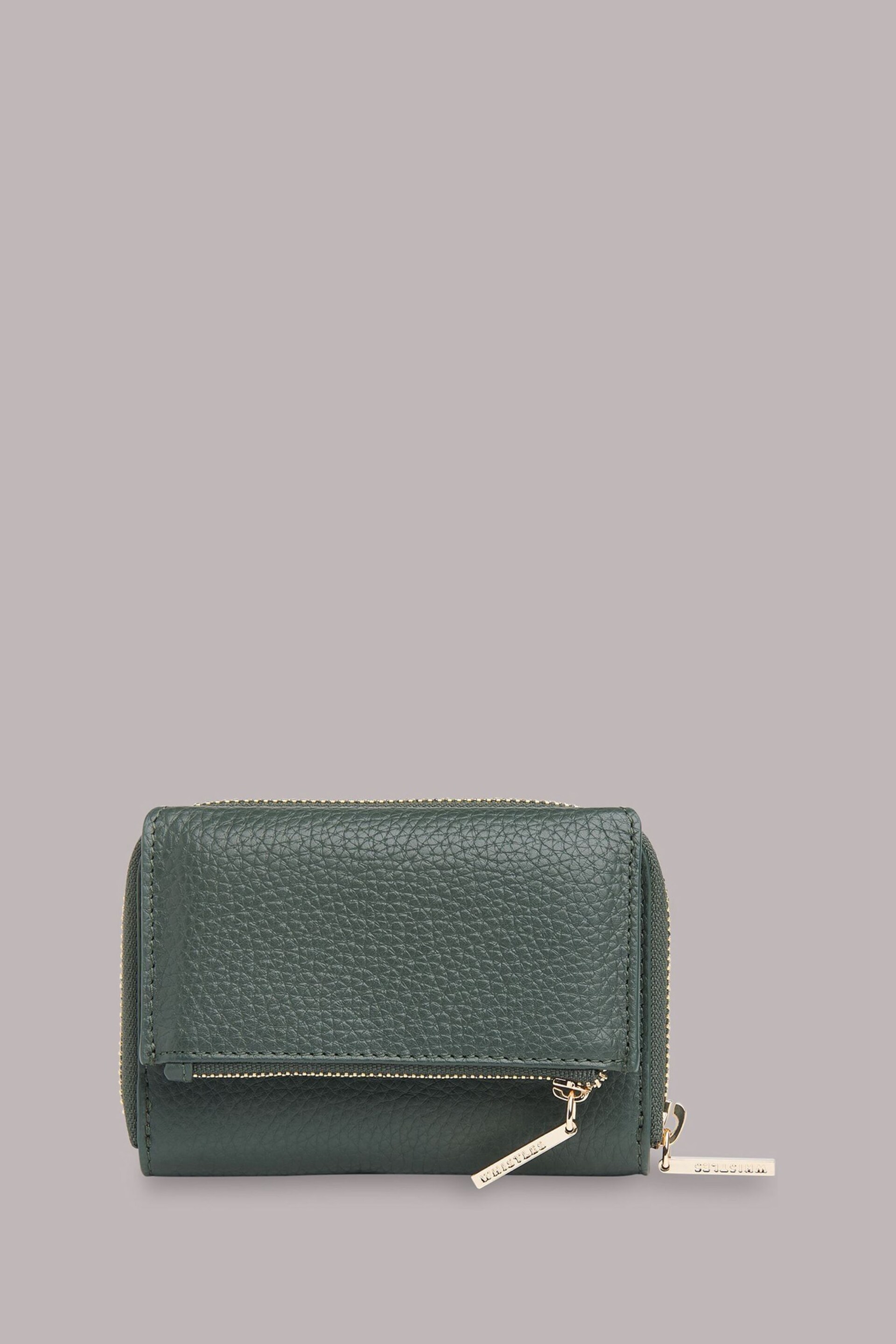 Whistles Green Bibi Zip Purse - Image 1 of 4