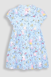 JoJo Maman Bébé Blue Peppa Pig Pet In Pocket Button Through Dress - Image 3 of 6