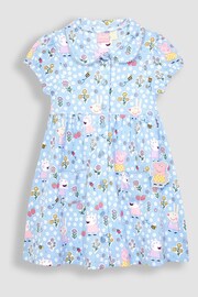 JoJo Maman Bébé Blue Peppa Pig Pet In Pocket Button Through Dress - Image 4 of 6